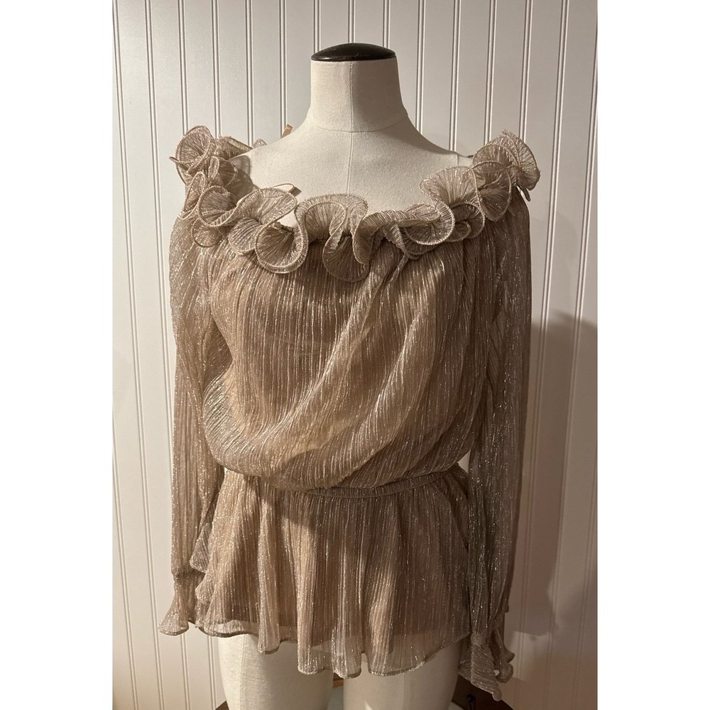 Adrianna Papell Metallic Mesh‎ top